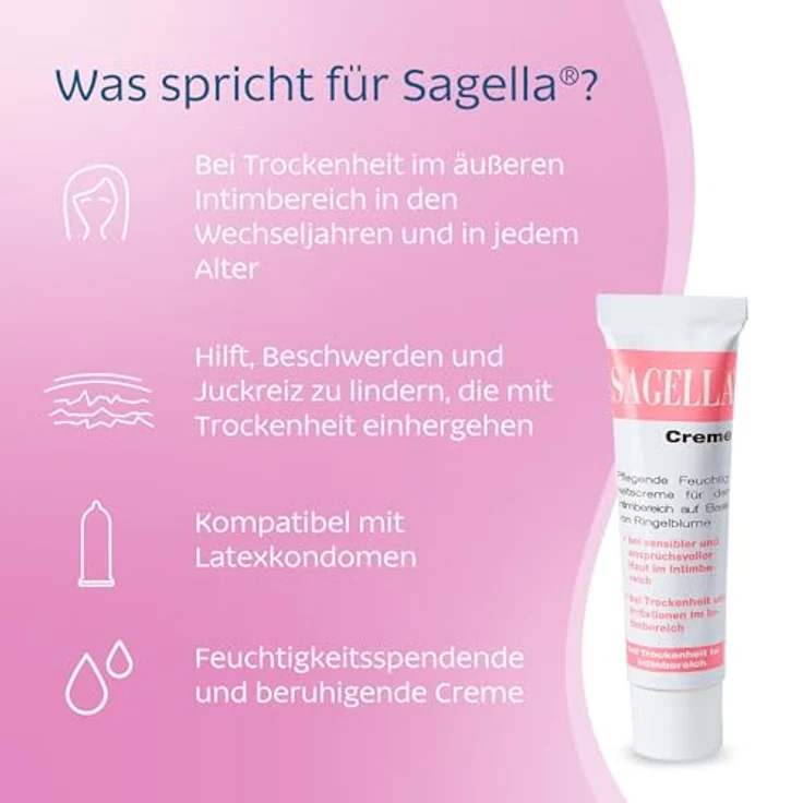 SAGELLA Sagella Creme 30 ml, Hautschutz bei Scheidentrockenheit und Irritationen für sensible Haut – Bild 3