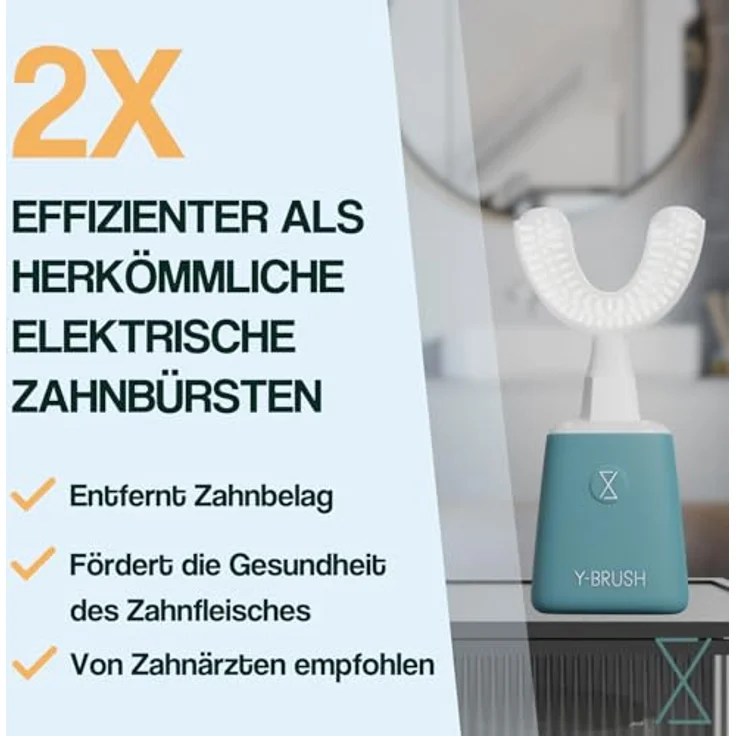 Y-Brush Y-Brush NylonStart 2024, Elektrische Zahnbürste mit 2-in-1-Doppelwirkung und Zungenreiniger – Bild 4