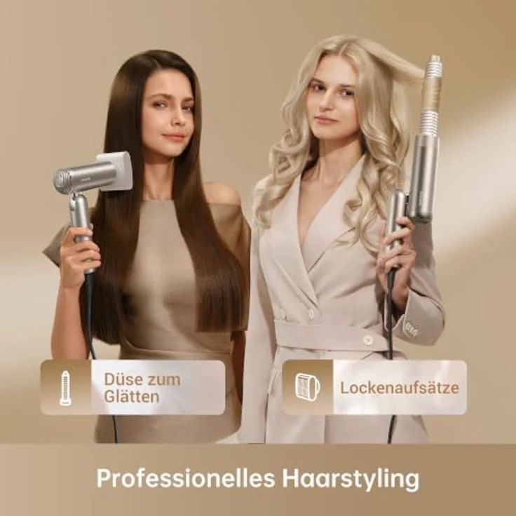 DREAME Pocket Neo 2 Haartrockner, Gold, 1300 Watt, klappbar, kompakt, Hochgeschwindigkeitsmotor, intelligente Temperaturregulierung – Bild 3