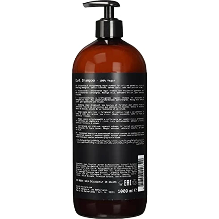 KIS Green Curl Shampoo, 1000ml, sulfatfrei für lockiges & welliges Haar, 100% vegan, mit Lemongras, feuchtigkeitsspendend und glanzverleihend – Bild 3