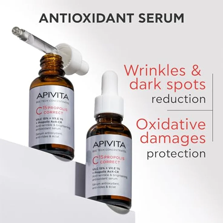 Apivita Bee Tech Concentrates C15 Propolis Correct Serum, Anti-Aging Gesichtsserum mit 15% Propolis und Vitamin C, 30ml – Bild 4