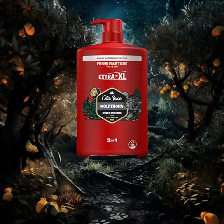 Old Spice Wolfthorn 3in1 Duschgel & Shampoo für Männer, 1L, langanhaltender, frischer Duft in Parfümqualität, Tiefenreinigung für Haare-Gesicht-Körper, sanftes Hautgefühl – Bild 5