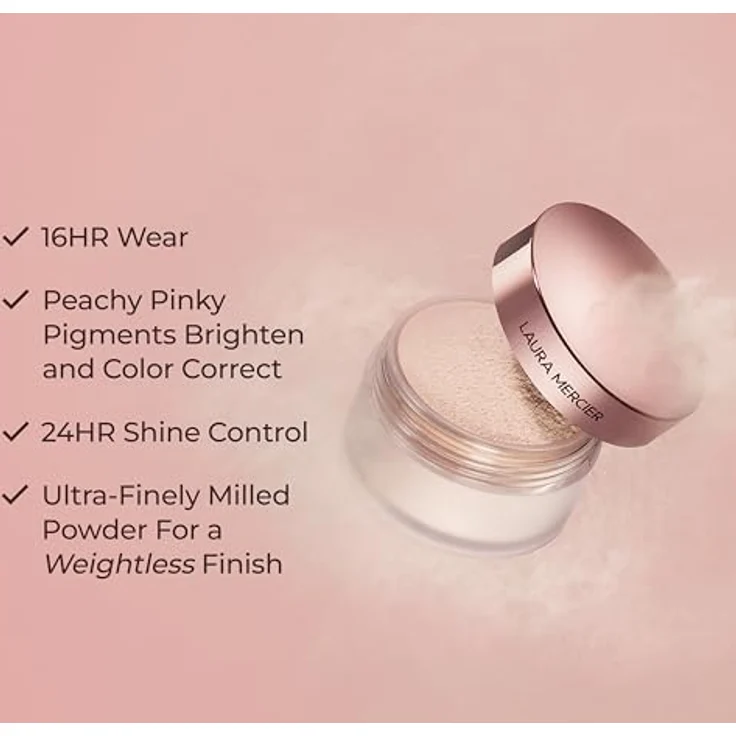 Laura Mercier Translucent Loose Setting Powder, Gesichtspuder in Rosaton, 29 g für makelloses Finish und langanhaltenden Halt – Bild 4