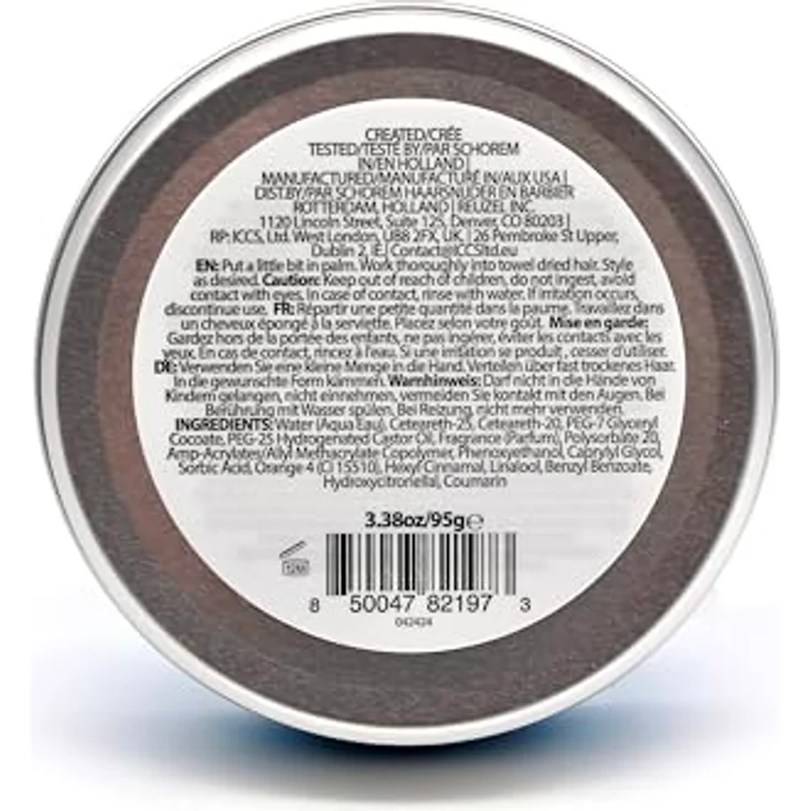Reuzel Blue Water Soluble Strong Hold Pomade, 95 g, unisex, extra starker Halt, gesund glänzend, leicht auswaschbar – Bild 2