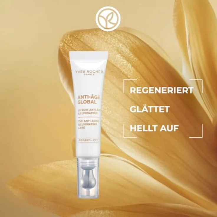 Yves Rocher Anti-Aging Korrigierende & Illuminierende Augenpflege mit Gold-Achillea, glättet Fältchen & erhellt den Blick, 15 ml – Bild 2
