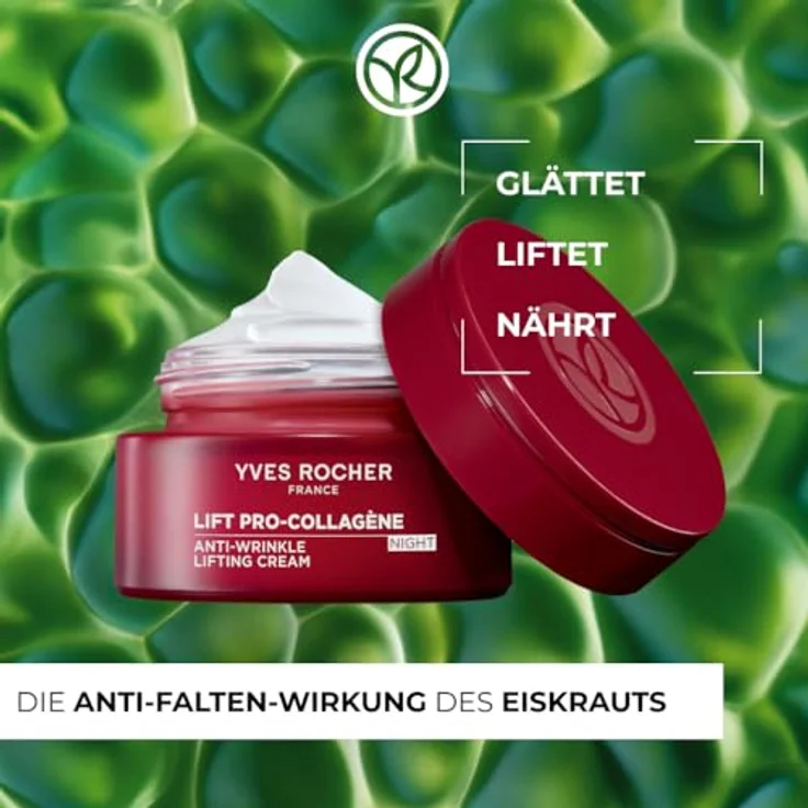 Yves Rocher LIFT Pro-COLLAGÈNE Nachtcreme - Anti-Falten Gesichtscreme, Kollagen & Hyaluronsäure, straffend - 50 ml – Bild 2