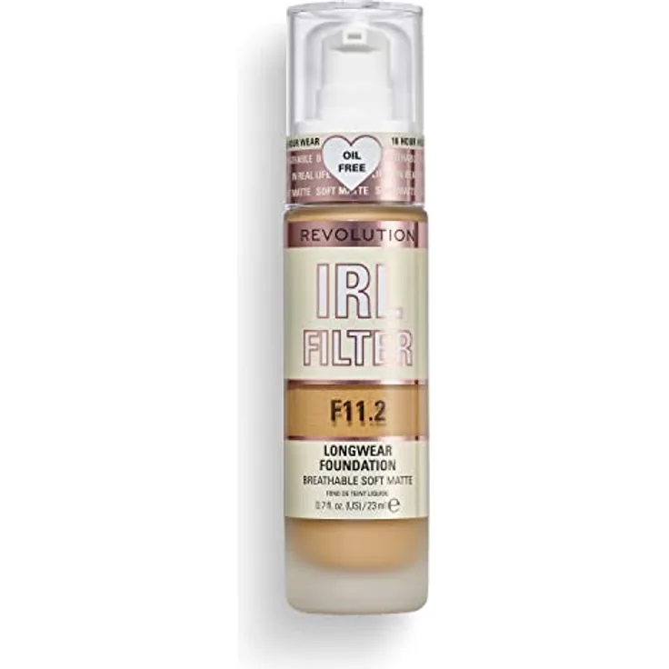 Makeup Revolution, IRL Filter Longwear Foundation, Medium to Full Coverage, F11.2, 23ml