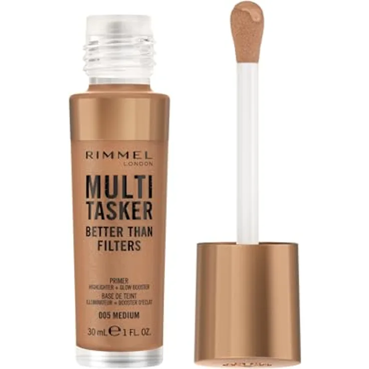 Rimmel London MULTI-TASKER illuminating primer 005-medium 30 ml, 3-in-1 Grundierung, Glowbooster und Highlighter