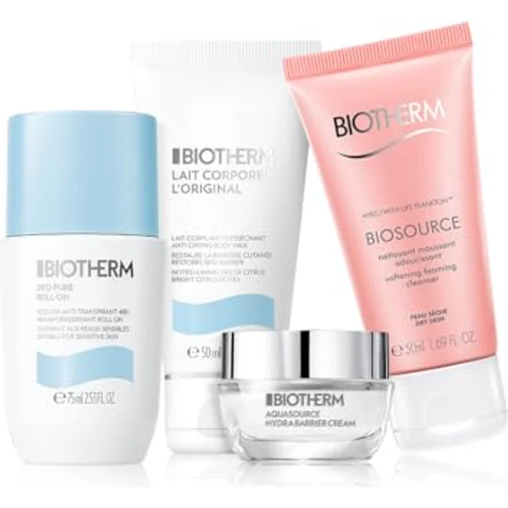 Biotherm Lait Corporel L'Original Geschenkset für Damen, feuchtigkeitsspendende Bodylotion, Gesichtsreinigung und Deo Roll-On, 50 ml + 15 ml + 75 ml – Bild 3