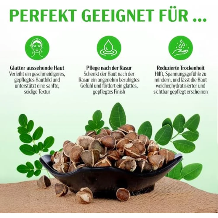 P-Beauty Moringa Öl, Kaltgepresst für Haare, Haut & Gesicht - Feuchtigkeit, Anti-Frizz, Anti-Aging, 60ml – Bild 3