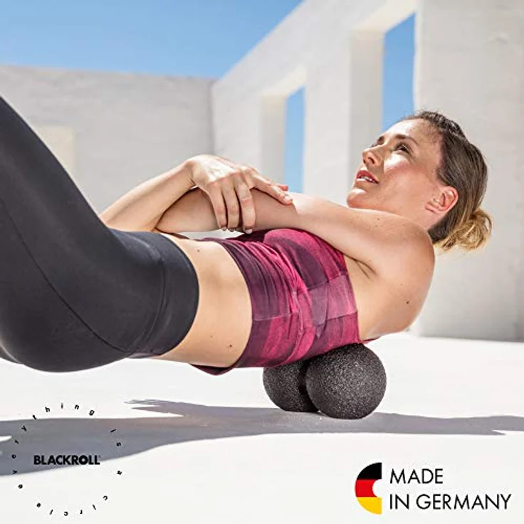 Blackroll Massageball Faszienball Duo Ball, Für die punktuelle Anwendung, Strukturierte Oberflächenbeschaffenheit, Schwarz – Bild 7