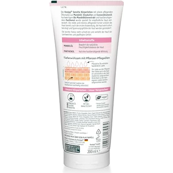 Kneipp Lieblingsmensch Geschenkset, Bodylotion und Duschbalsam für trockene & sensible Haut, 2x 200ml, Mandelblüten Hautzart Serie – Bild 6