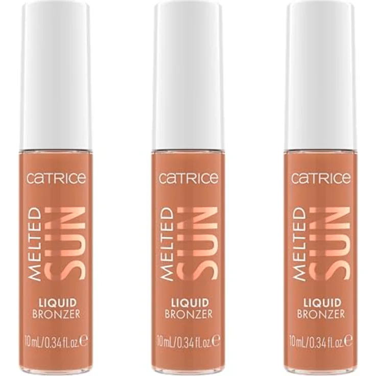 Catrice Melted Sun Liquid Bronzer, Nr. 015, Braun, hochpigmentiert, langanhaltend, vegan, ölfrei, 3er Pack (3x10ml) – Bild 1