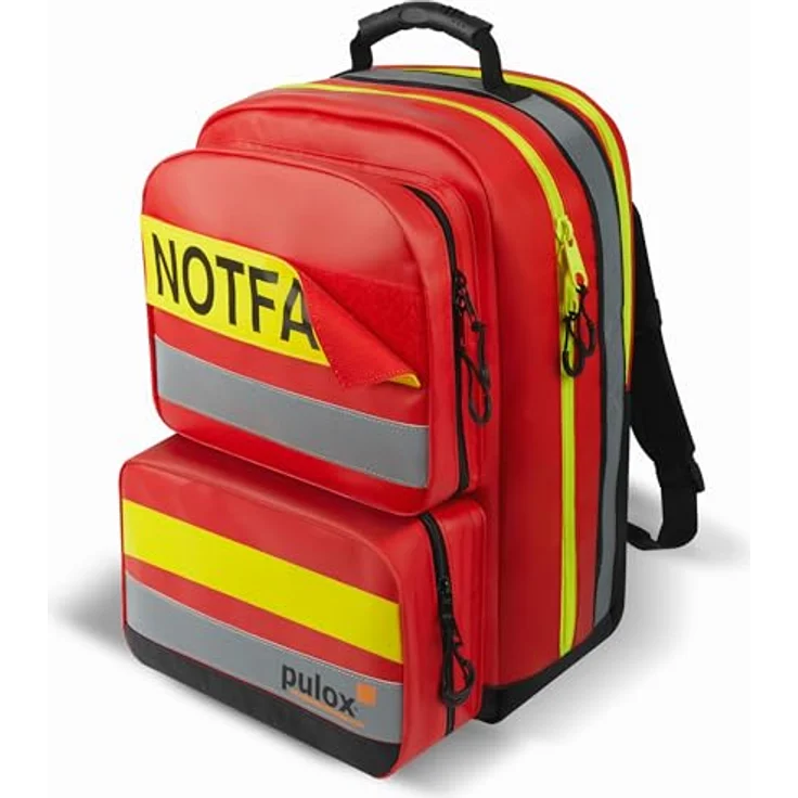 Pulox Erste HIlfe Rucksack, Notfallrucksack rot, aus Plane, mit Füllung Advance – Bild 2