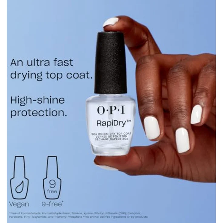 OPI RapiDry Top Coat, schnelltrocknender Überlack für Nägel, transparent, 15 ml – Bild 3