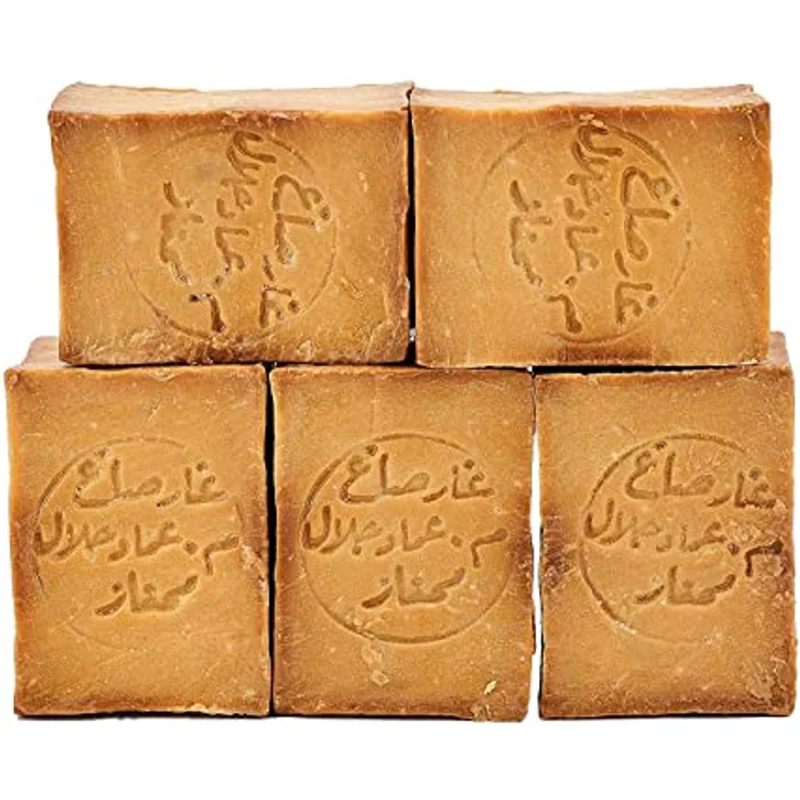 Carenesse Aleppo Seifen Paket Premium Quality, 5 Stück 45% Olivenöl 55% Lorbeeröl, vegane handgemachte Naturseife, ca. 900-950 Gramm – Bild 1