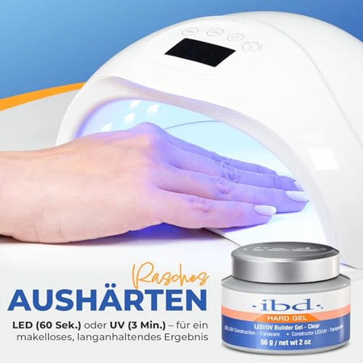 IBD Hard Gel – LED/UV Builder Gel Clear, 10er Pack (10 x 56 g), geruchlos, formaldehyd- und toluolfrei, MADE IN USA – Bild 5