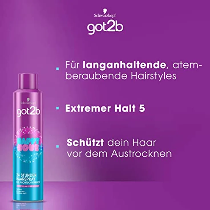 Schwarzkopf got2b Haarspray happy hour durchgehalten!, 1er Pack (1 x 300 ml) – Bild 4