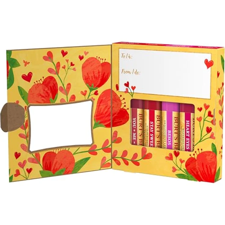 Burt's Bees Bee Mine Lip Balm 4-Pack, 4 x 4,25 g, fruchtige Geschmacksrichtungen: Wassermelone, Drachenfrucht-Zitrone, Erdbeere, Granatapfel, 100 % natürliche Inhaltsstoffe – Bild 9