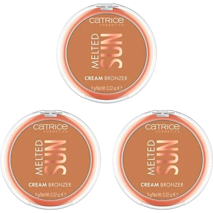 Catrice Melted Sun Cream Bronzer, Nr. 020, Braun, definierend, sofortiges Ergebnis, natürlich, matt, vegan, ölfrei, ohne Parfüm, ohne Alkohol, 3er Pack (3x9g)