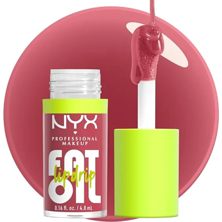 NYX Professional Makeup Fat Oil Lip Drip Lipgloss 4,8 ml - Farbe 09 CHILLIN' LIKE A VILLAIN, feuchtigkeitsspendende Formel mit Squalan und nicht klebriger Textur