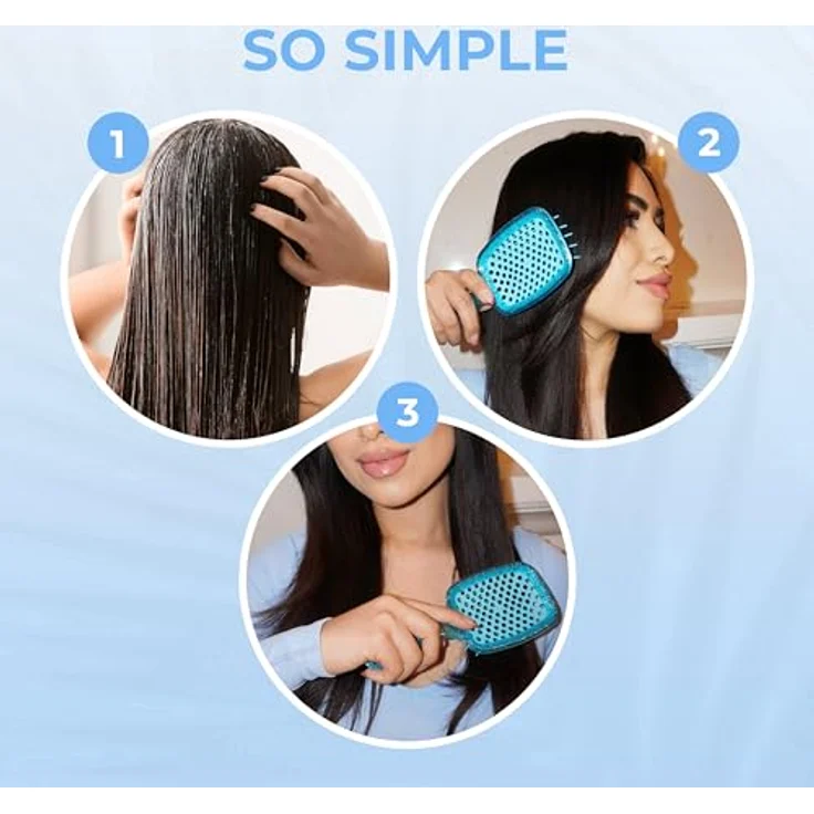 UNbrush Glitter Collection Mini Haarbürste, Detangler in Sapphire, unisex, sanftes Entwirren ohne Ziepen für unterwegs – Bild 9