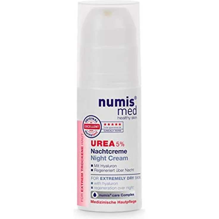 numis med Nachtcreme mit 5% Urea - Hautberuhigende Gesichtspflege für beanspruchte Haut - vegane Gesichtscreme ohne Silikone, Parabene & Mineralöl - 50 ml – Bild 1
