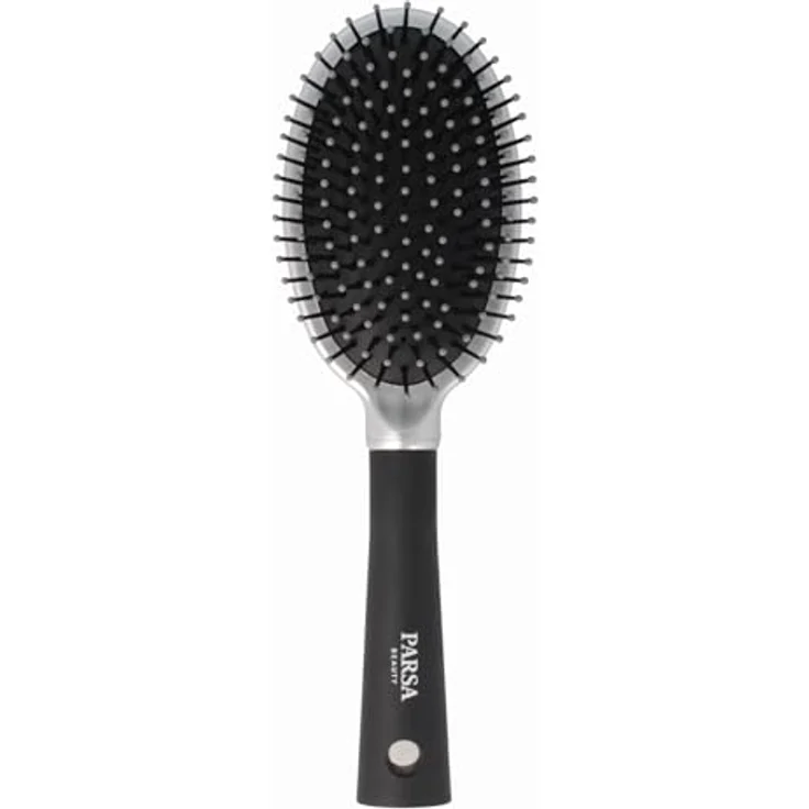 Parsa Beauty Haarbürste Trend Line Groß Oval Bürste Mit Kunststoffpins Silber – Bild 2