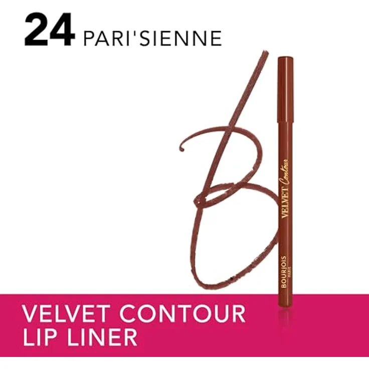 Bourjois Velvet Contour Lippenstift, 24 Pari'sienne, cremige Textur, präzise Anwendung, mit Sheabutter und Traubenkernöl, langer Halt bis zu 8 Stunden, kein Verwischen, 1,14 g – Bild 2
