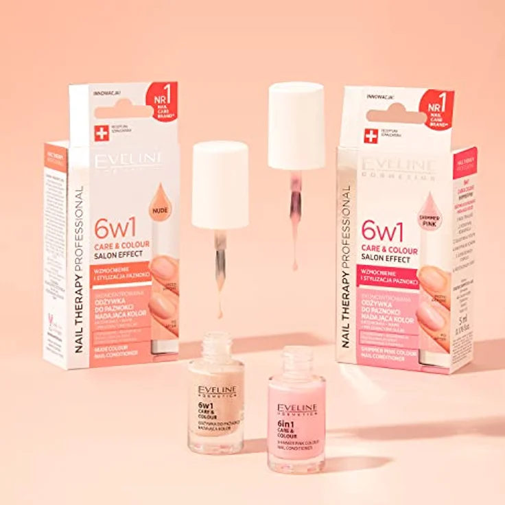 EVELINE COSMETICS Nail Therapy Professional Nagelspülung Nude, 5ML | Colour&Double Strong Komplex – Bild 2