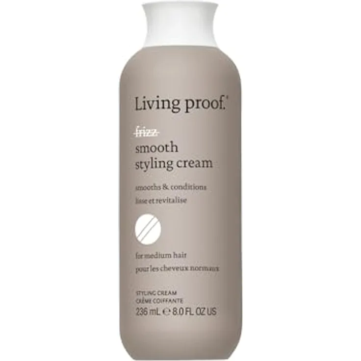 Living Proof No Frizz Smooth Styling Cream | Silikonfreie Stylingcreme pflegt trockenes und widerspenstiges Haar | Anti-Frizz, entwirrt, glättet | Cruelty free, ohne Parabene, Sulfate | 236ml