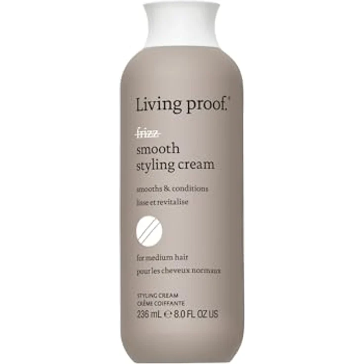 Living Proof No Frizz Smooth Styling Cream | Silikonfreie Stylingcreme pflegt trockenes und widerspenstiges Haar | Anti-Frizz, entwirrt, glättet | Cruelty free, ohne Parabene, Sulfate | 236ml – Bild 1