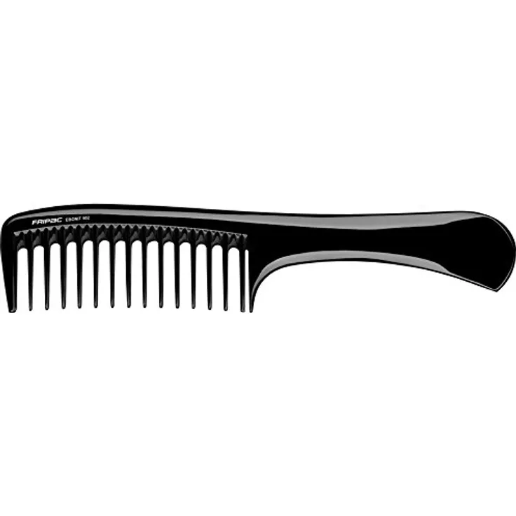 Fripac Ebonit Griff-Kamm 502 aus Naturkautschuk (antistatisch), zum Entwirren und Stylen von mittellangem und langem Haar, Länge 22,5 cm, grobe Zahnung