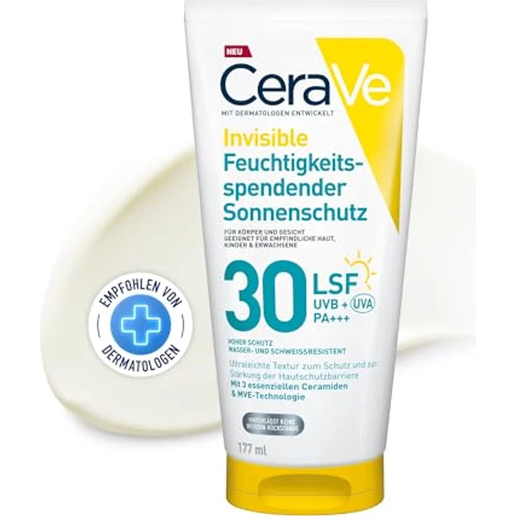 CeraVe Sonnenschutz Körper Lotion mit 24h Feuchtigkeit, SPF 30, 177 ml – Bild 1