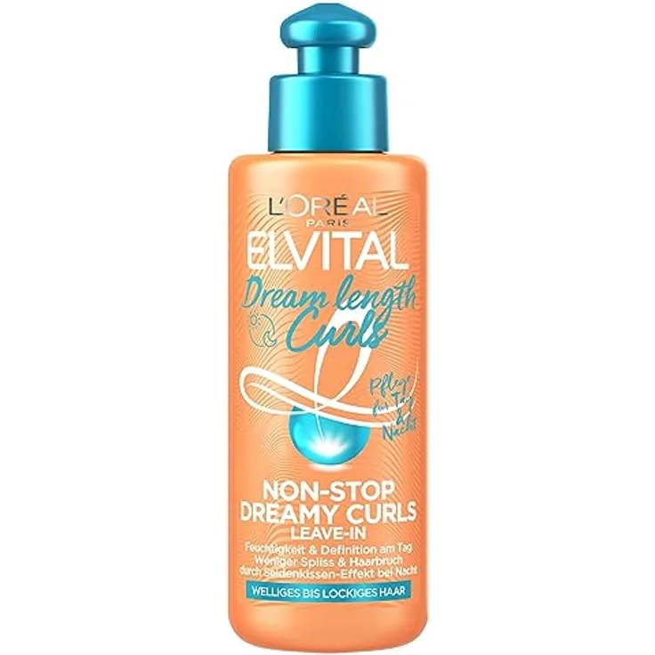 L'Oréal Paris Elvital Leave-In Conditioner für definierte Locken, Anti-Frizz Haarkur für mehr Schwung und Griffigkeit, Dream Length Curls Non-Stop Dreamy Curls, 1 x 200 ml