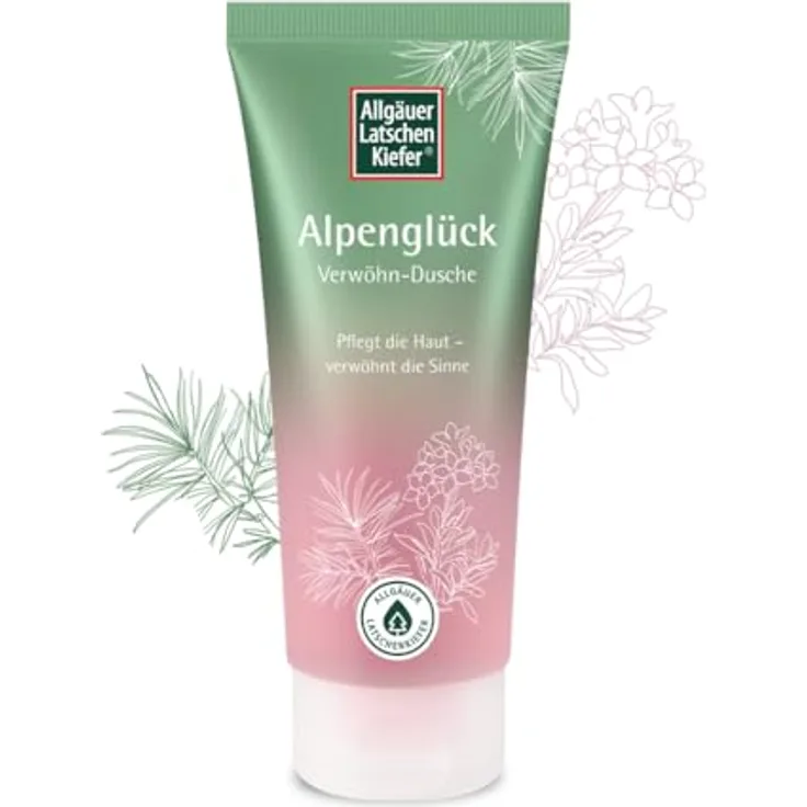 Allgäuer Latschenkiefer Alpenglück Verwöhn-Dusche, 200 ml Duschgel zur Hautpflege und sinnlichen Verwöhnung