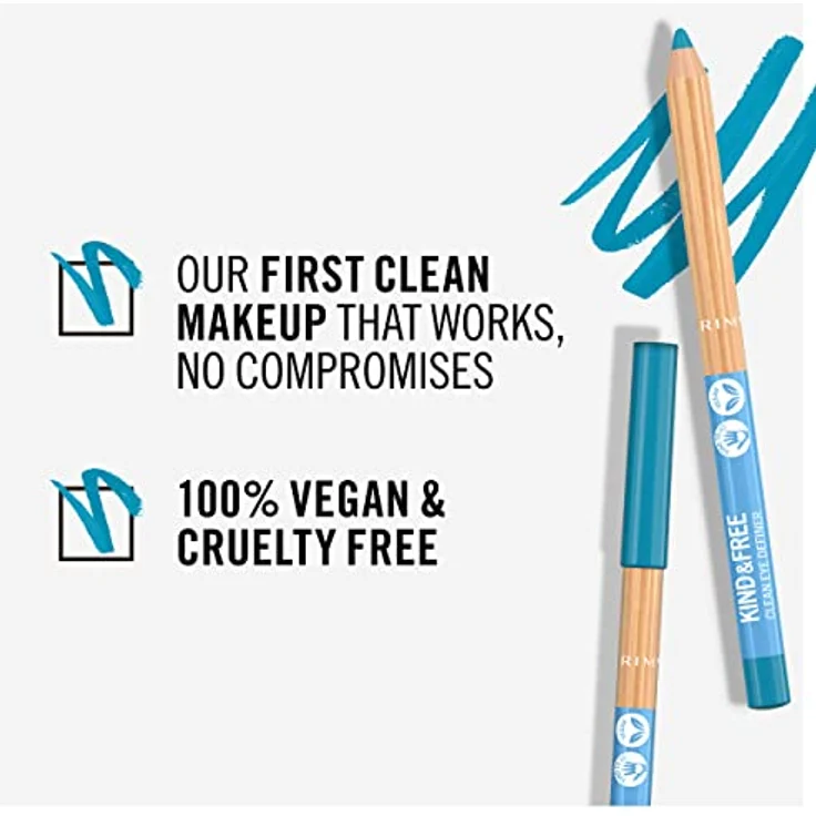 Rimmel Kind & Free Eyeliner, intensiver Liquid Eyeliner in Farbton 6 Anime Blue, 1,1 g – Bild 6
