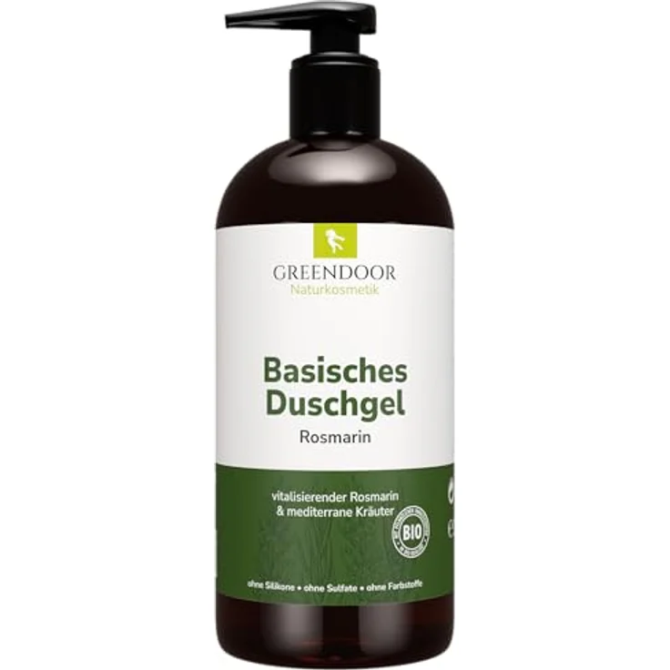 GREENDOOR Basisches Duschgel Rosmarin 250ml, biologisch abbaubar, vegan, ohne Silikone, Sulfate und Parabene – Bild 1