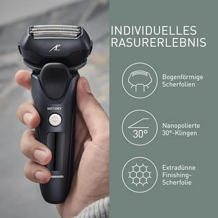 Panasonic WES9015, Ersatzscherblatt und Schermesser für Rasierapparat, Edelstahl, schwarz/silber, kompatibel mit ES-LT2N, ES-LT4N, ES-LT6N – Bild 4
