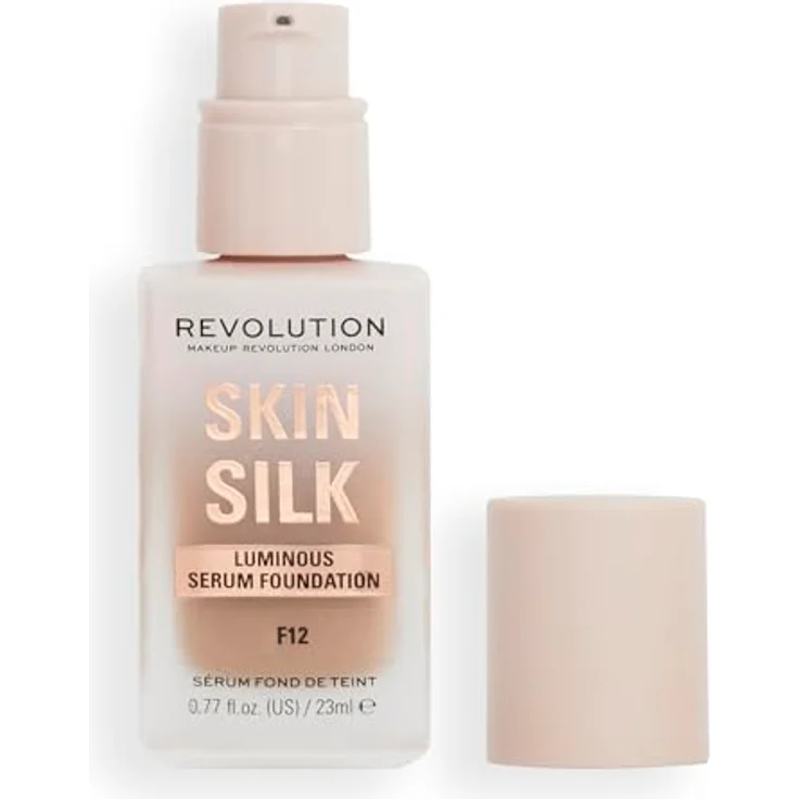 Revolution Beauty London, Skin Silk Serum Foundation, Light to Medium Coverage, Contains Hyaluronic Acid, F12, 23ml – Bild 1