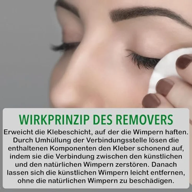 LOVELY Gel Remover für Wimpernverlängerung, 15ml - Schnelle Entfernung von Lash Extensions, Hautfreundlich & Antiallergisch, Duft: Aloe Vera – Bild 3