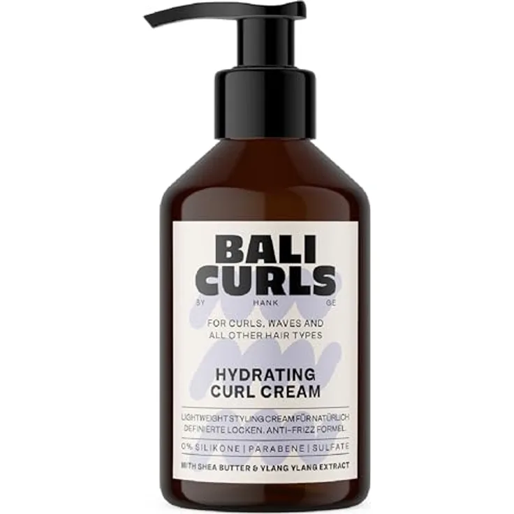 Bali Curls Hydrating Curl Cream, Feuchtigkeitsspendende Lockencreme mit Sheabutter, Kokosöl & Ylang-Ylang, Vegane Lockenpflege für geschmeidige & definierte Curls – 150ml