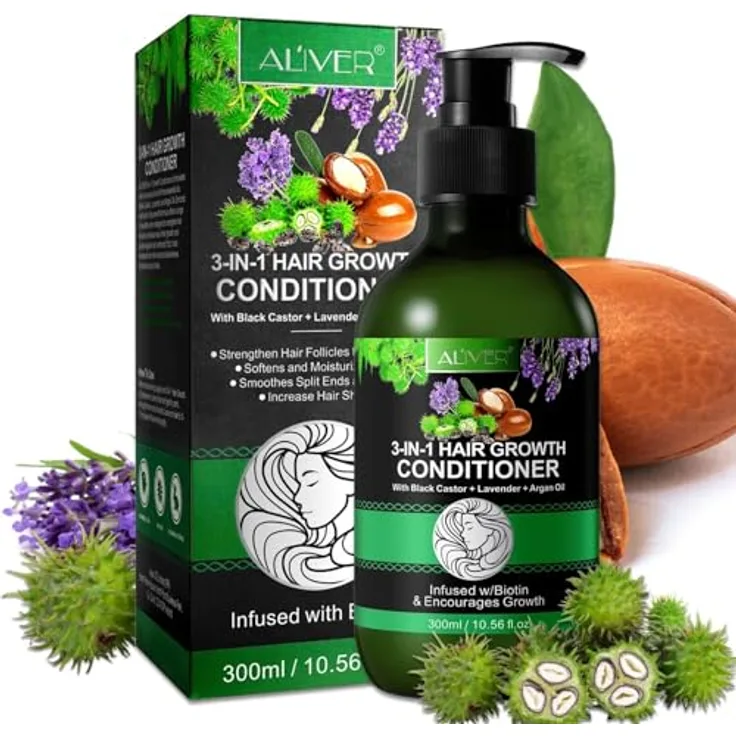 P-Beauty Cosmetic Accessories 3in1 Conditioner & Spülung 1 x 300ml - mit Rizinus, Lavendel & Arganöl - regenerierend, stimuliert Haarwachstum & schützt vor Spliss - sättigende Kopfhautpflege