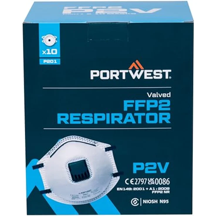 Portwest P201WHR FPP2, Atemschutzmaske mit Ventil, 10 Stück – Bild 7