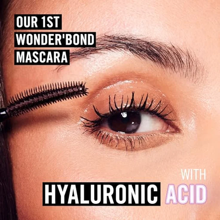 Rimmel Wonder'Bond Lash Filler + Hyaluronic Mascara 001 Black, 11 ml, hydratisierte und genährte Wimpern, sichtbar dickere und dichtere Wimpern, schmierfest, blättert nicht ab – Bild 5
