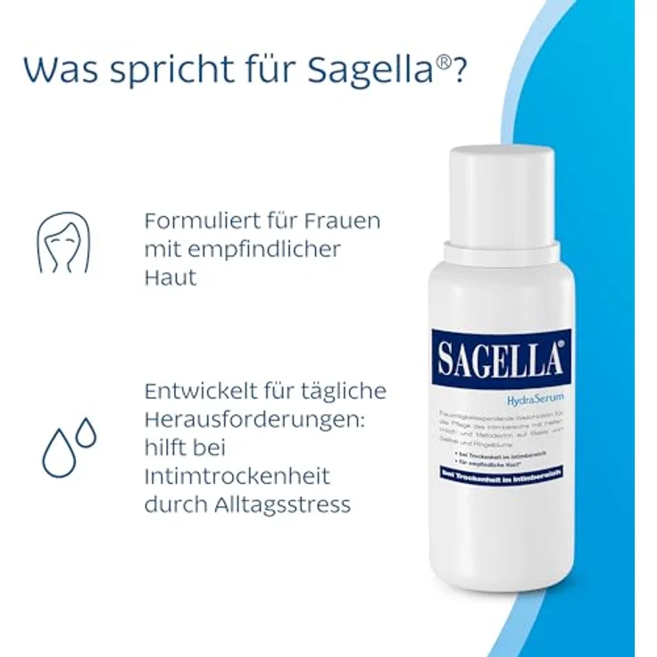 SAGELLA hydraserum Intimwaschlotion, 200 ml, sanft für sensible Haut bei Trockenheit im Intimbereich – Bild 3