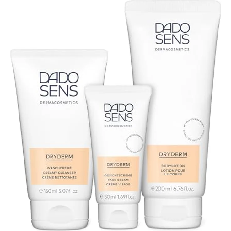 DADO SENS DRYDERM GESICHTSCREME (50 ml) - Intensive Feuchtigkeitspflege für raue & trockene Haut, vegan, mit pflanzlichen Ceramiden und Hyaluronsäure – Bild 5