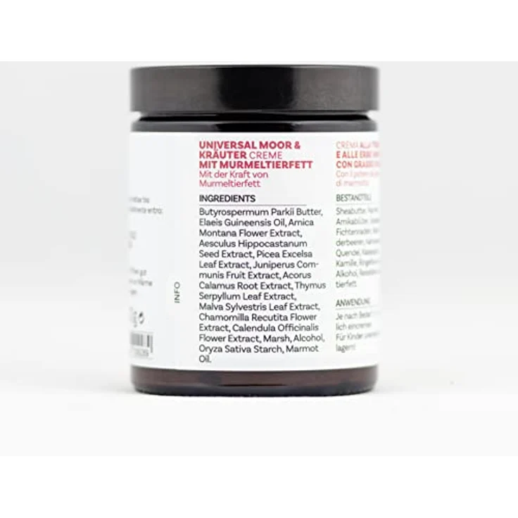 SonnenMoor Moor- und Kräutercreme mit Murmeltierfett 140g - natürliche Murmeltiersalbe, wohltuende Einreibung für Rücken und Gelenke – Bild 4