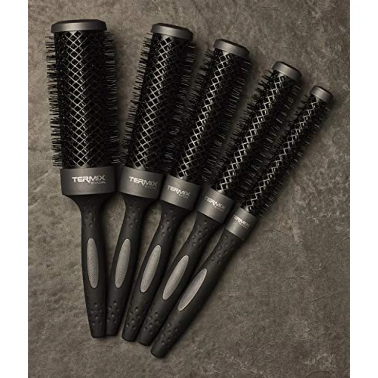 Termix Evolution Plus. Professionelle, thermische Rundhaarbürste mit Keramikrohr für den Friseursalon. Speziell für dickes und hartes Haar. Afroamerikanisches Haar. Set mit 5 Bürsten – Bild 2
