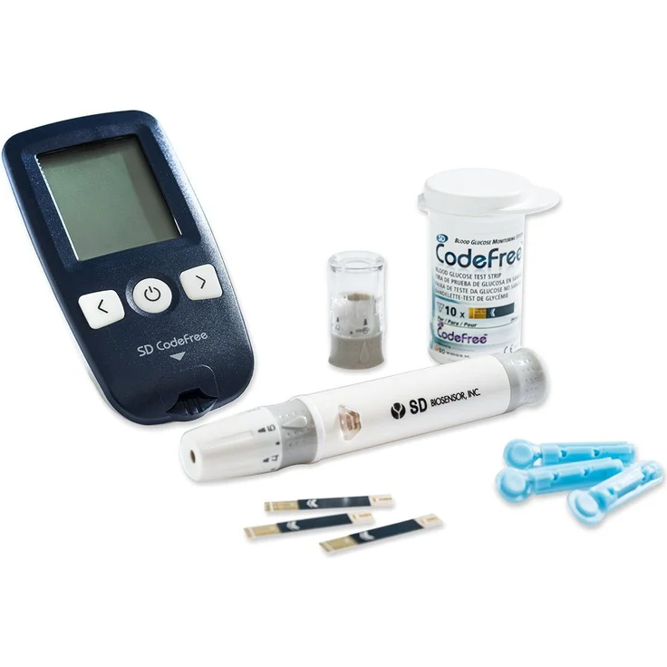 CodeFree Blutzuckermessgerät Starter Set, inkl. 10 Teststreifen und 10 Lanzetten, modernes Diabetes-Management-System
